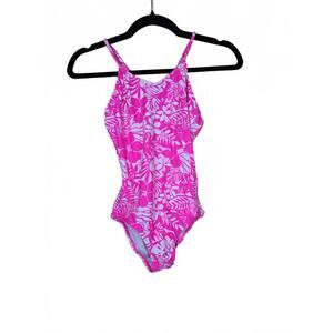 Kanu Surf Girls' Hurricane Beach Sport 1-Piece Swimsuit, Fiona Neon Pink 14